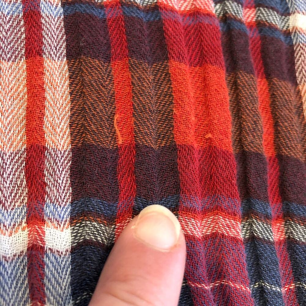 Free People Magical Plaid red blue white mixed plaid button down shacket Large - Picture 13 of 16